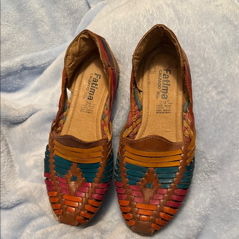 Multicolor Leather Flats